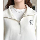 裏起毛ワンポイント刺繍ハーフジップスウェット | moment+ | 詳細画像7 