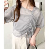 キャミ付き半袖チュールシャーリングプルオーバー | moment+ | 詳細画像11 