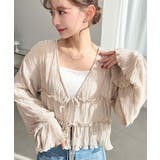 クリンクルシフォンティアードフリルリボンショートカーディガン(リボンカーディガン… | moment+ | 詳細画像10 