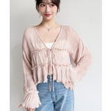 クリンクルシフォンティアードフリルリボンショートカーディガン(リボンカーディガン… | moment+ | 詳細画像21 