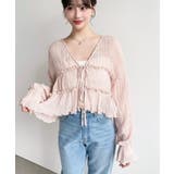 クリンクルシフォンティアードフリルリボンショートカーディガン(リボンカーディガン… | moment+ | 詳細画像24 