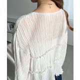 クリンクルシフォンティアードフリルリボンショートカーディガン(リボンカーディガン… | moment+ | 詳細画像29 