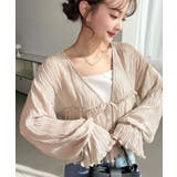 クリンクルシフォンティアードフリルリボンショートカーディガン(リボンカーディガン… | moment+ | 詳細画像9 