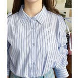 マルチストライプ袖シャーリングシャツブラウス | moment+ | 詳細画像8