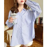 マルチストライプ後ろ編み上げ長袖シャツ | moment+ | 詳細画像10 