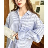 マルチストライプ後ろ編み上げ長袖シャツ | moment+ | 詳細画像12 