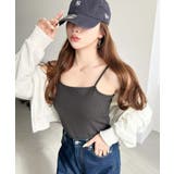 カップ付きテレコリブスクエアキャミソール | moment+ | 詳細画像15 