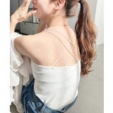 カップ付きバッククロスストラップスクエアキャミソール | moment+ | 詳細画像4 