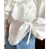 ドビーストライプマルチウェイオフショルクロスフリルショート丈ブラウス | moment+ | 詳細画像10 