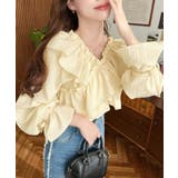 ドビーストライプマルチウェイオフショルクロスフリルショート丈ブラウス | moment+ | 詳細画像29 