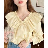 ドビーストライプマルチウェイオフショルクロスフリルショート丈ブラウス | moment+ | 詳細画像31 