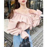 ドビーストライプマルチウェイオフショルクロスフリルショート丈ブラウス | moment+ | 詳細画像34 