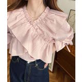 ドビーストライプマルチウェイオフショルクロスフリルショート丈ブラウス | moment+ | 詳細画像37 