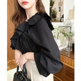 ドビーストライプマルチウェイオフショルクロスフリルショート丈ブラウス | moment+ | 詳細画像39 