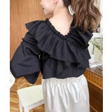 ドビーストライプマルチウェイオフショルクロスフリルショート丈ブラウス | moment+ | 詳細画像40 