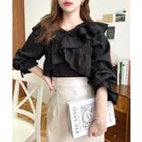 ドビーストライプマルチウェイオフショルクロスフリルショート丈ブラウス | moment+ | 詳細画像42 