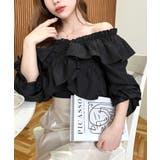 ドビーストライプマルチウェイオフショルクロスフリルショート丈ブラウス | moment+ | 詳細画像43 