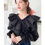 ドビーストライプマルチウェイオフショルクロスフリルショート丈ブラウス | moment+ | 詳細画像45 