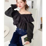 ドビーストライプマルチウェイオフショルクロスフリルショート丈ブラウス | moment+ | 詳細画像46 