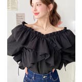 ドビーストライプマルチウェイオフショルクロスフリルショート丈ブラウス | moment+ | 詳細画像48 