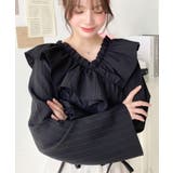 ドビーストライプマルチウェイオフショルクロスフリルショート丈ブラウス | moment+ | 詳細画像51 