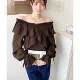 ドビーストライプマルチウェイオフショルクロスフリルショート丈ブラウス | moment+ | 詳細画像58 