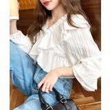 ドビーストライプマルチウェイオフショルクロスフリルショート丈ブラウス | moment+ | 詳細画像6 