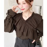 ドビーストライプマルチウェイオフショルクロスフリルショート丈ブラウス | moment+ | 詳細画像62 