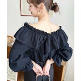 ドビーストライプマルチウェイオフショルクロスフリルショート丈ブラウス | moment+ | 詳細画像67 