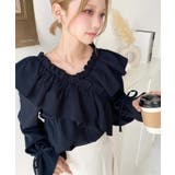 ドビーストライプマルチウェイオフショルクロスフリルショート丈ブラウス | moment+ | 詳細画像70 