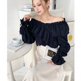 ドビーストライプマルチウェイオフショルクロスフリルショート丈ブラウス | moment+ | 詳細画像71 