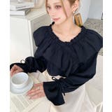 ドビーストライプマルチウェイオフショルクロスフリルショート丈ブラウス | moment+ | 詳細画像72 