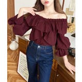 ドビーストライプマルチウェイオフショルクロスフリルショート丈ブラウス | moment+ | 詳細画像74 