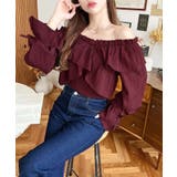 ドビーストライプマルチウェイオフショルクロスフリルショート丈ブラウス | moment+ | 詳細画像76 