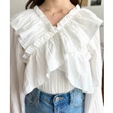 ドビーストライプマルチウェイオフショルクロスフリルショート丈ブラウス | moment+ | 詳細画像8 