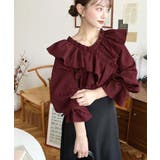 ドビーストライプマルチウェイオフショルクロスフリルショート丈ブラウス | moment+ | 詳細画像81 