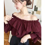 ドビーストライプマルチウェイオフショルクロスフリルショート丈ブラウス | moment+ | 詳細画像82 