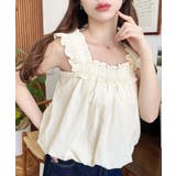 コットンワッシャーフリルショルダーバルーンシルエットノースリーブトップス | moment+ | 詳細画像15