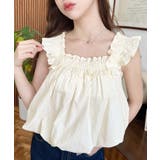 コットンワッシャーフリルショルダーバルーンシルエットノースリーブトップス | moment+ | 詳細画像17