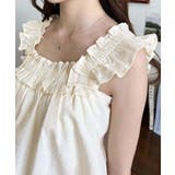 コットンワッシャーフリルショルダーバルーンシルエットノースリーブトップス | moment+ | 詳細画像22