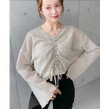 シアーボーダーフレアスリーブ長袖シャーリングプルオーバー | moment+ | 詳細画像12 