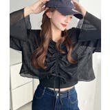 シアーボーダーフレアスリーブ長袖シャーリングプルオーバー | moment+ | 詳細画像18 