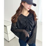 シアーボーダーフレアスリーブ長袖シャーリングプルオーバー | moment+ | 詳細画像19 