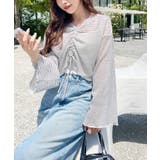 シアーボーダーフレアスリーブ長袖シャーリングプルオーバー | moment+ | 詳細画像6 