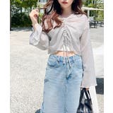 シアーボーダーフレアスリーブ長袖シャーリングプルオーバー | moment+ | 詳細画像8 