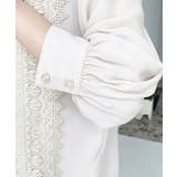 シフォンジョーゼットスタンドカラーフロントレースシャツ | moment+ | 詳細画像43