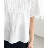 バンドカラー半袖ピンタックシャツ T/Cブロード | moment+ | 詳細画像8