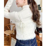 ロングフェザーWストラップニットビスチェ | moment+ | 詳細画像10 