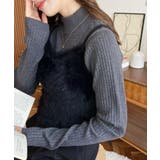 ロングフェザーWストラップニットビスチェ | moment+ | 詳細画像18 