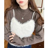 ロングフェザーWストラップニットビスチェ | moment+ | 詳細画像4 